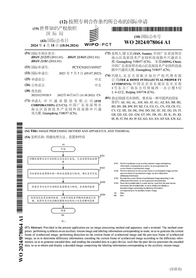 中兴通讯公布国际专利申请：“图像处理方法、装置和终端”(图1)